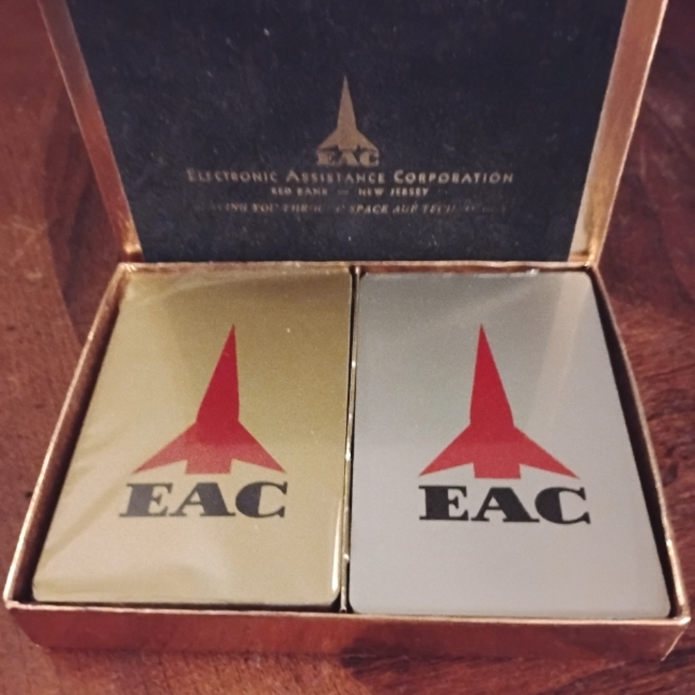 EAC Black and Gold Playing Cards 1955 Vintage advertising